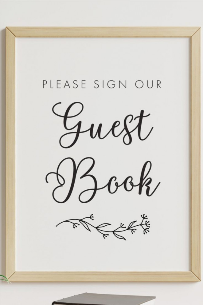 Please Sign Our Guestbook FREE Printable Sign  Guest book sign