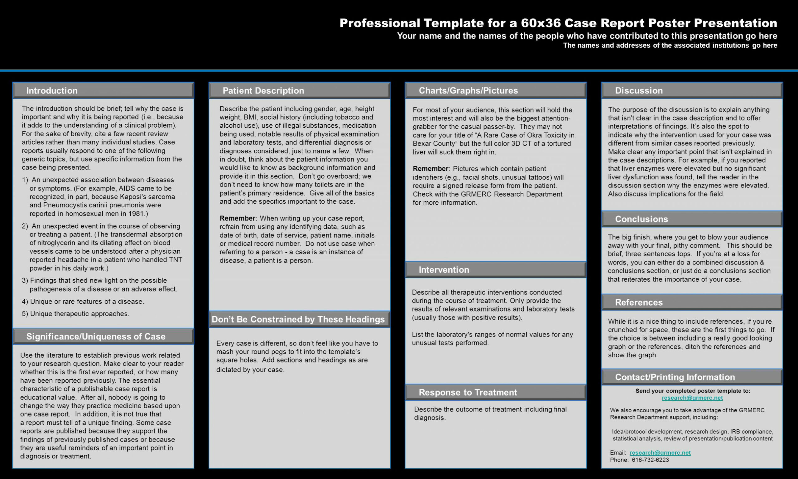 POSTER TEMPLATES BY: Professional Template for a x Case Report