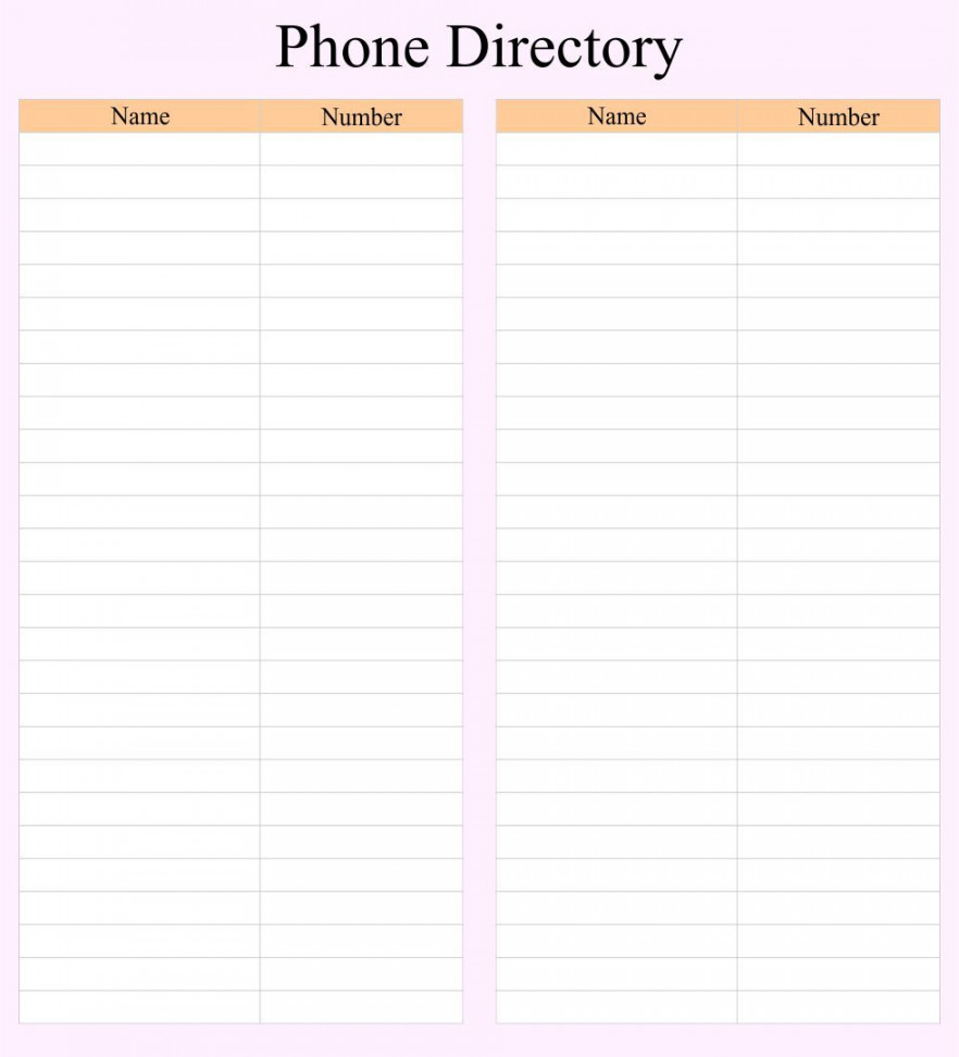 Printable Phone Directory Template  Address book template