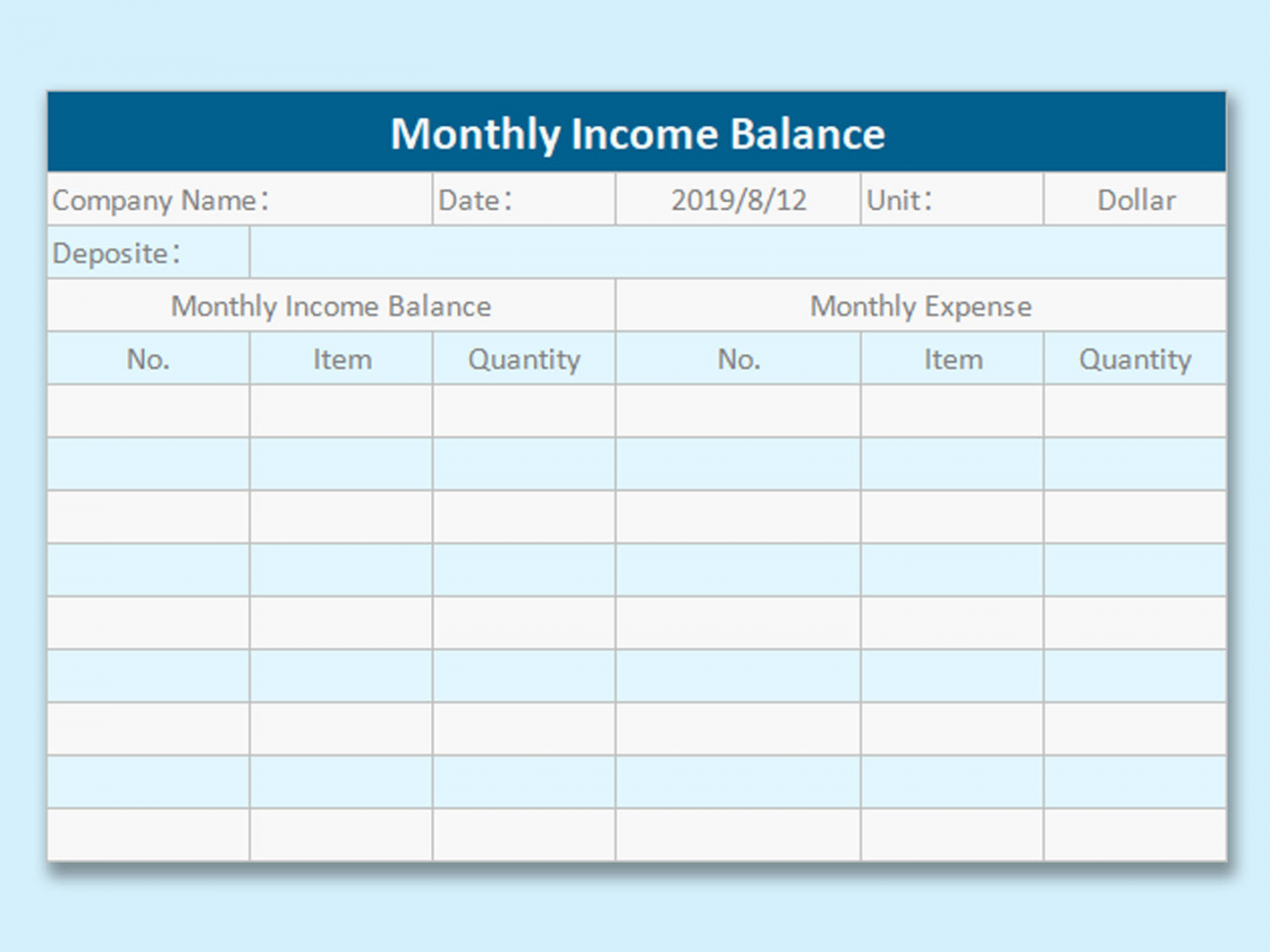 Quick Monthly Budget Template Excel Free  WPS Office Academy