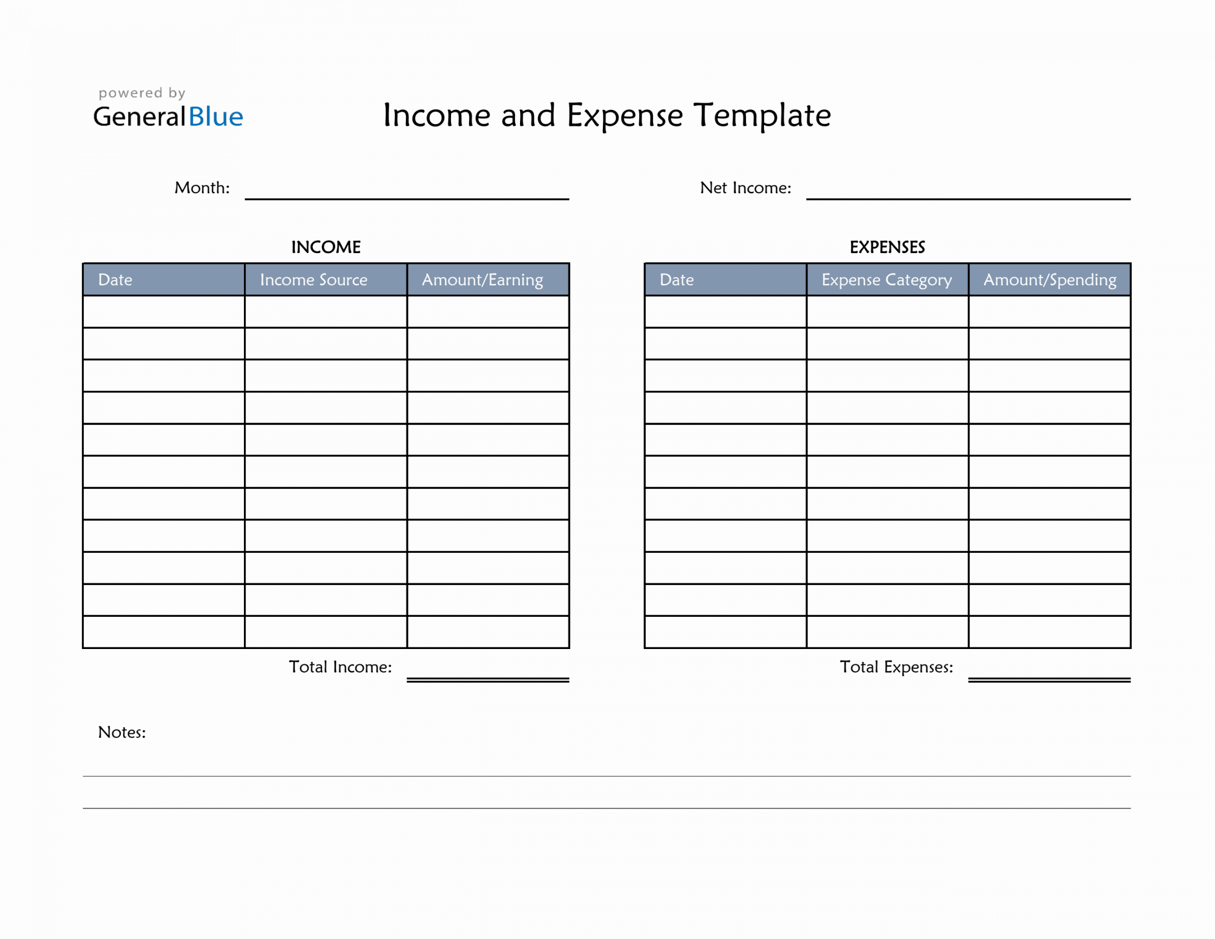 Simple Income and Expense Template in Excel