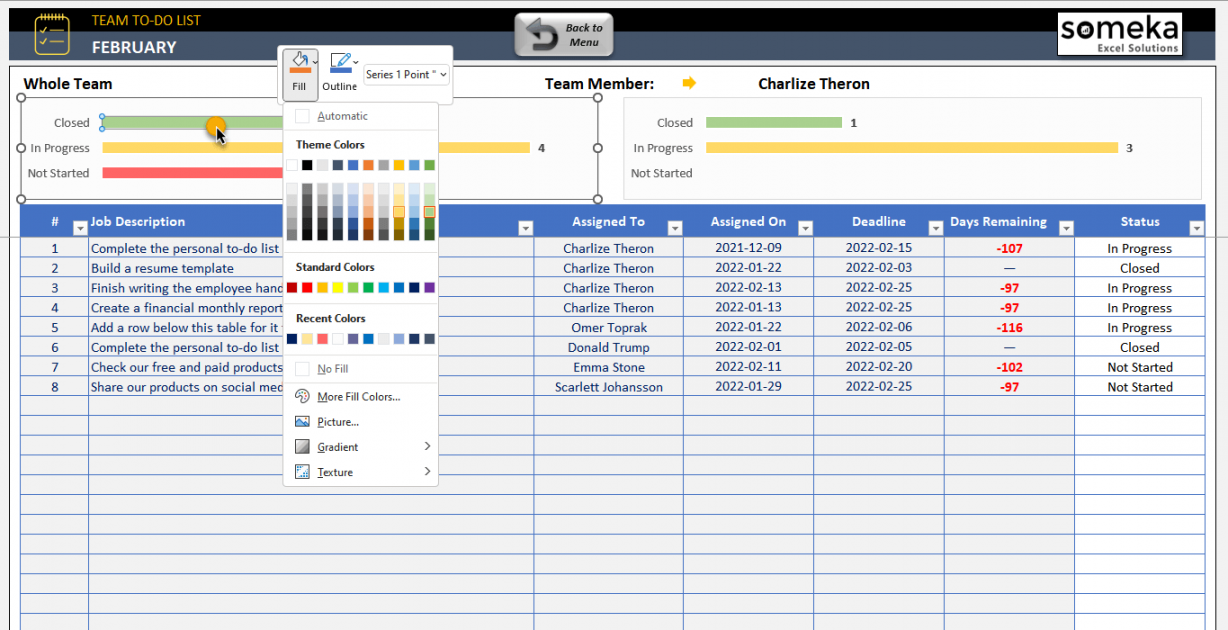 Team To Do List Excel Template