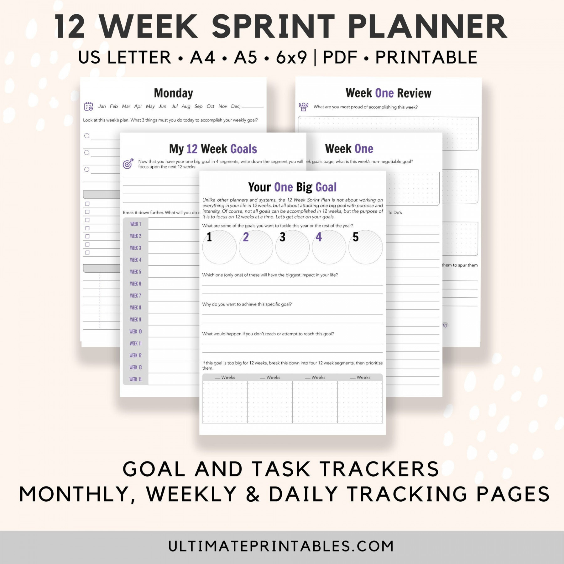 Week Sprint Planner  Printable Pages  Week Year - Etsy