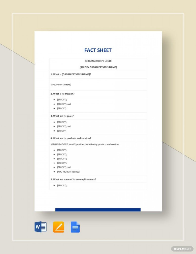 Blank Fact Sheet Template - Download in Word, Google Docs, PDF