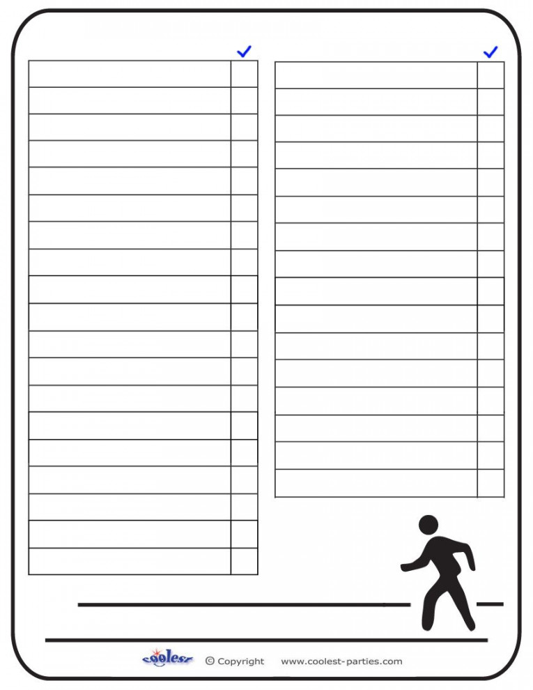 Blank Printable Around Town Scavenger Hunt List  Scavenger hunt