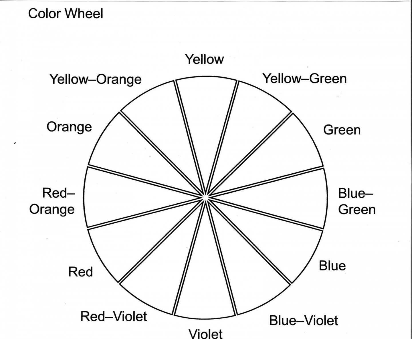 Color Wheel Worksheet Printable  Color wheel worksheet