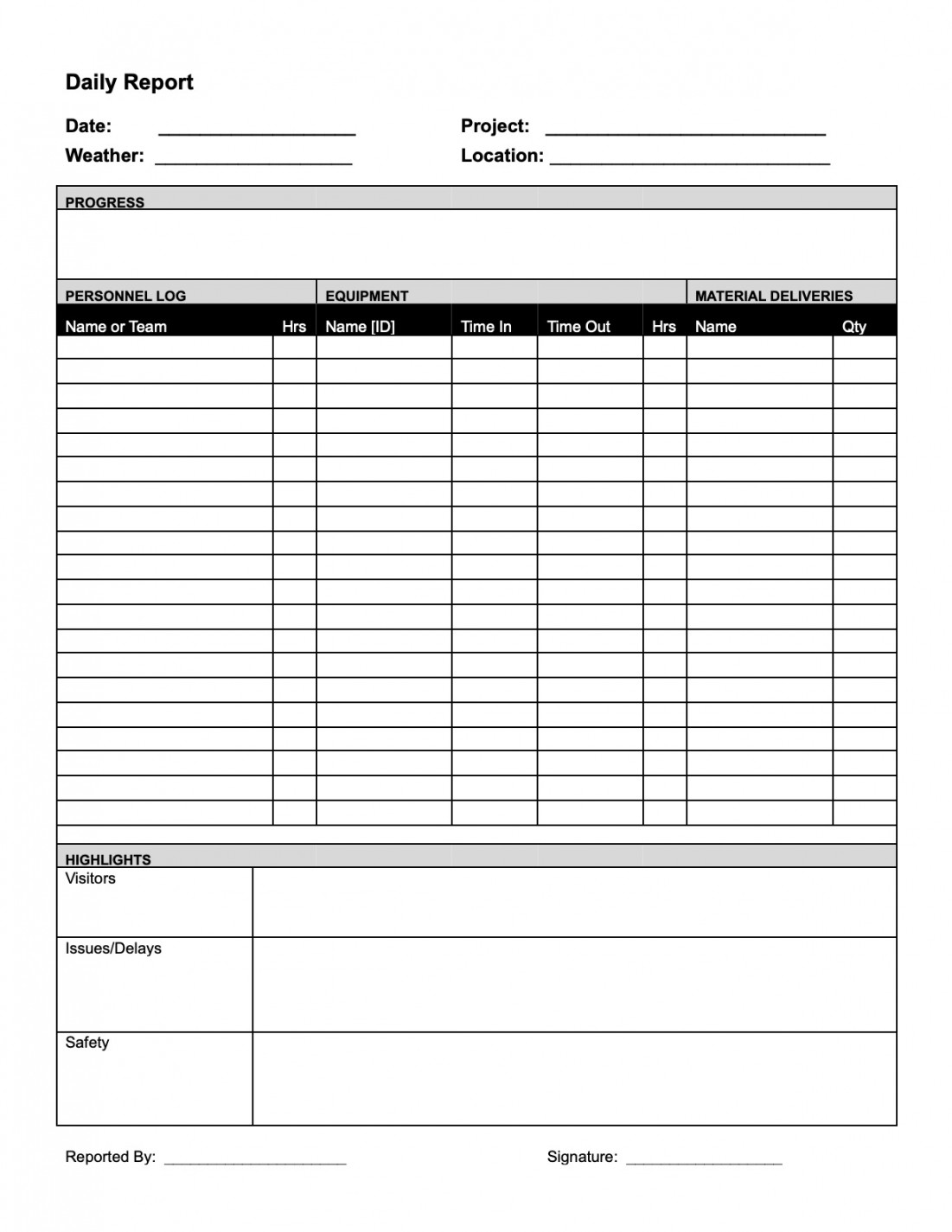 Construction Daily Report Templates: Download & Print for Free!