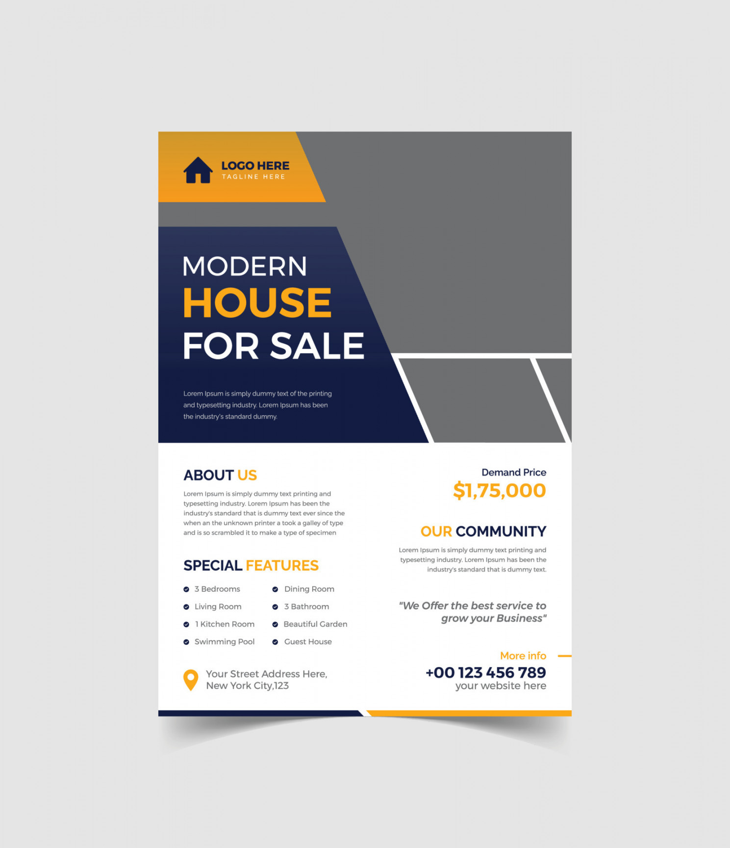 Corporate Real Estate Poster oder modernes Home Sale Flyer