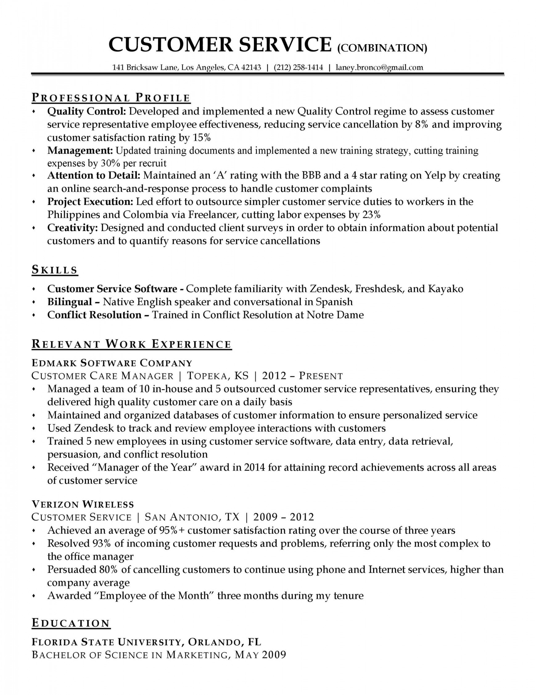 + Customer Service Resume Examples ᐅ TemplateLab