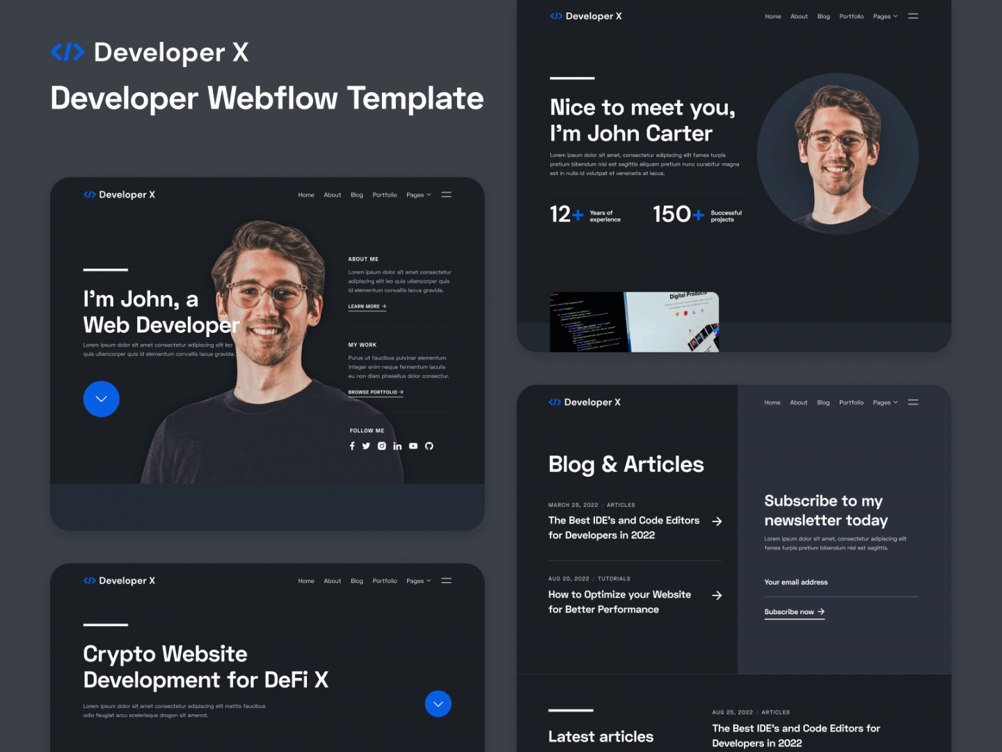 Developer X – Portfolio Template