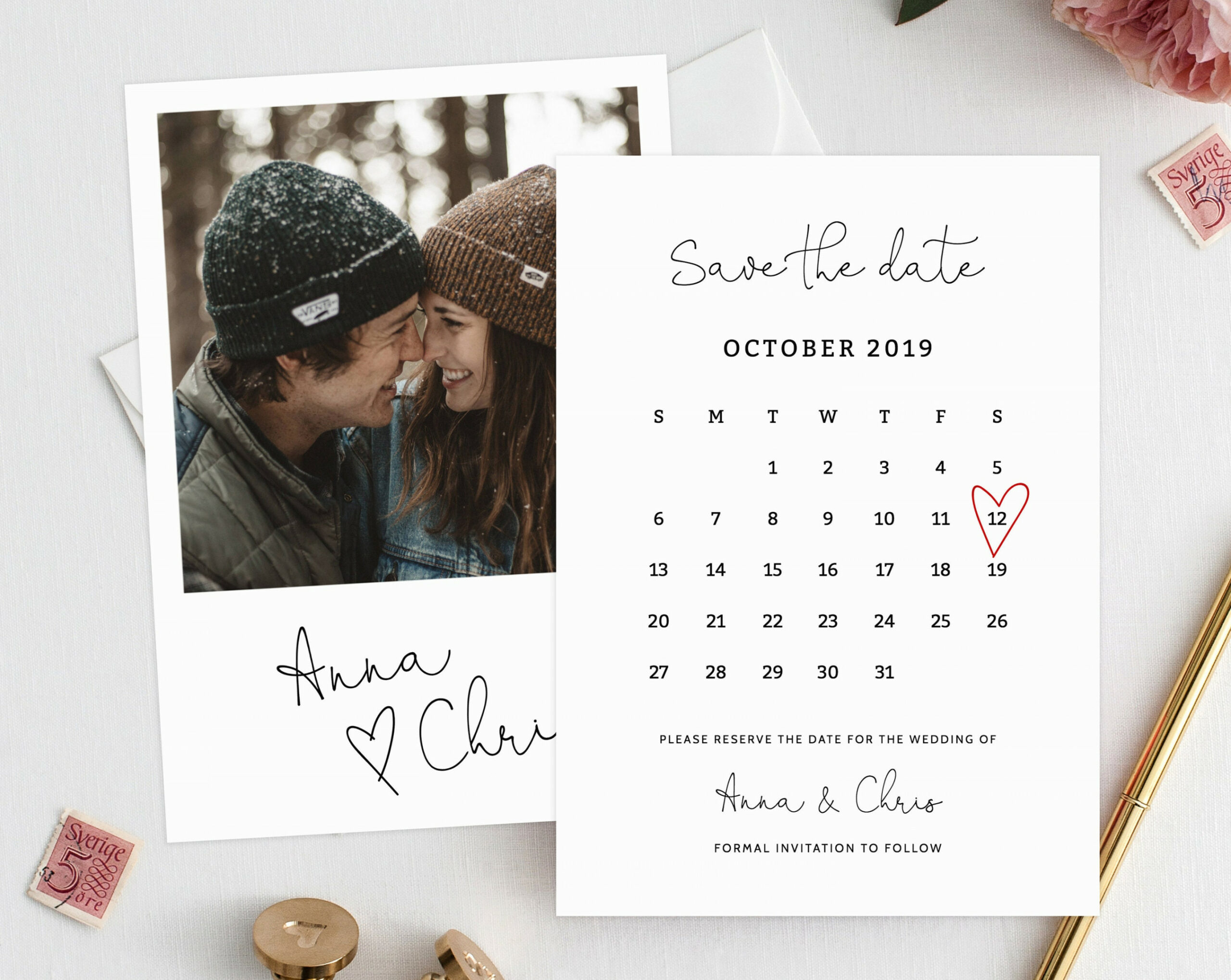 Editable Save the Date Calendar Save the Date Template Save - Etsy