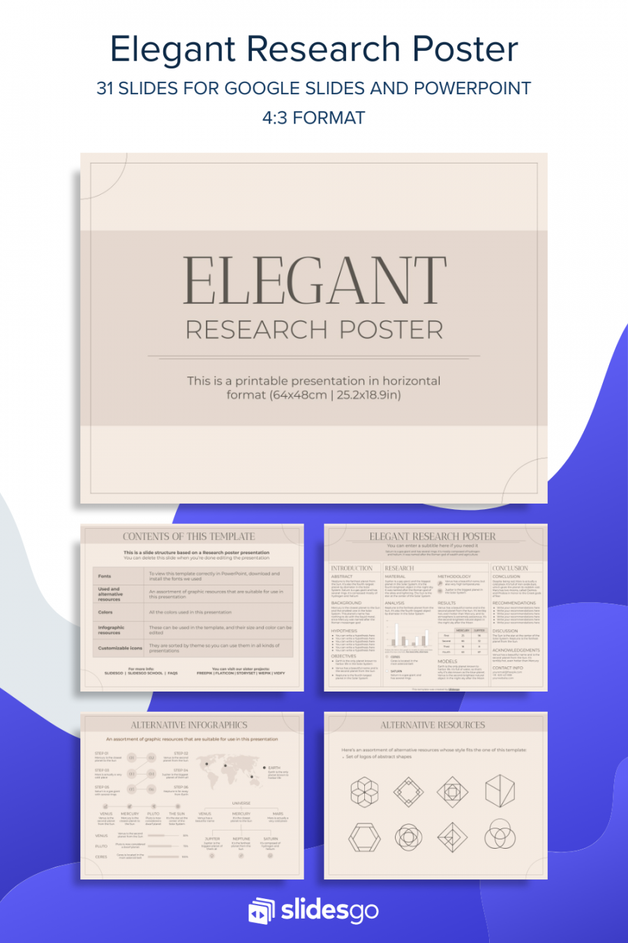 Elegant Research Poster  Google Slides & PowerPoint