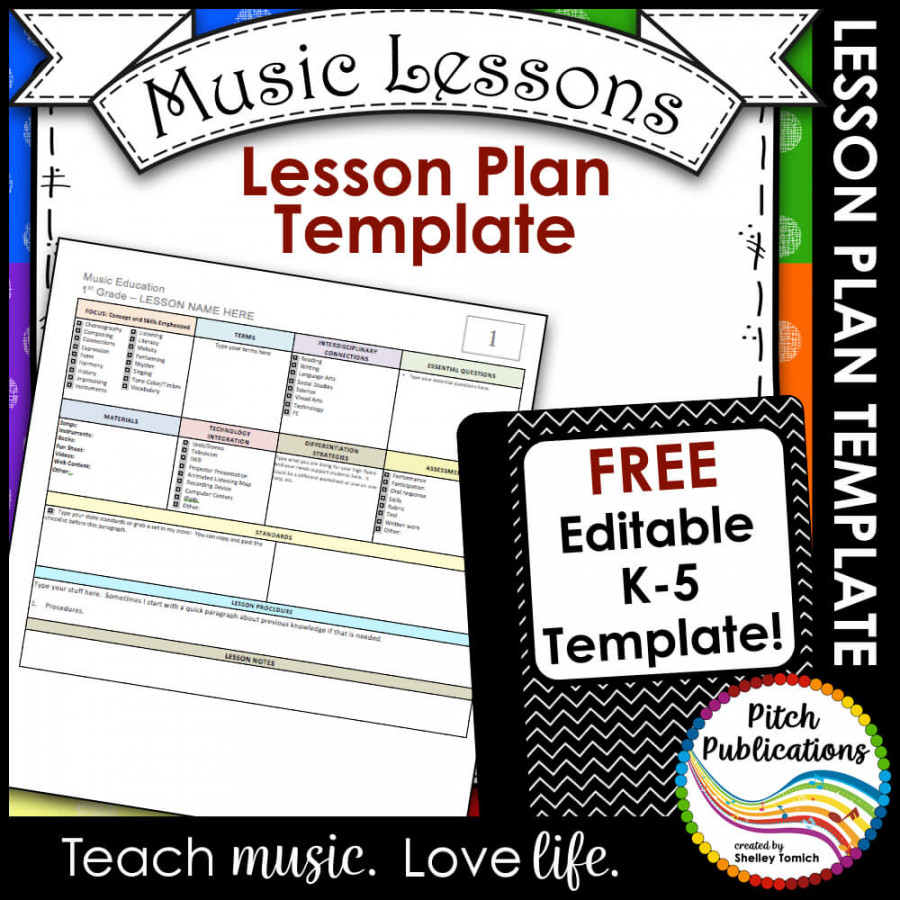 Elementary Music Lesson Plan Templates - FREE!!