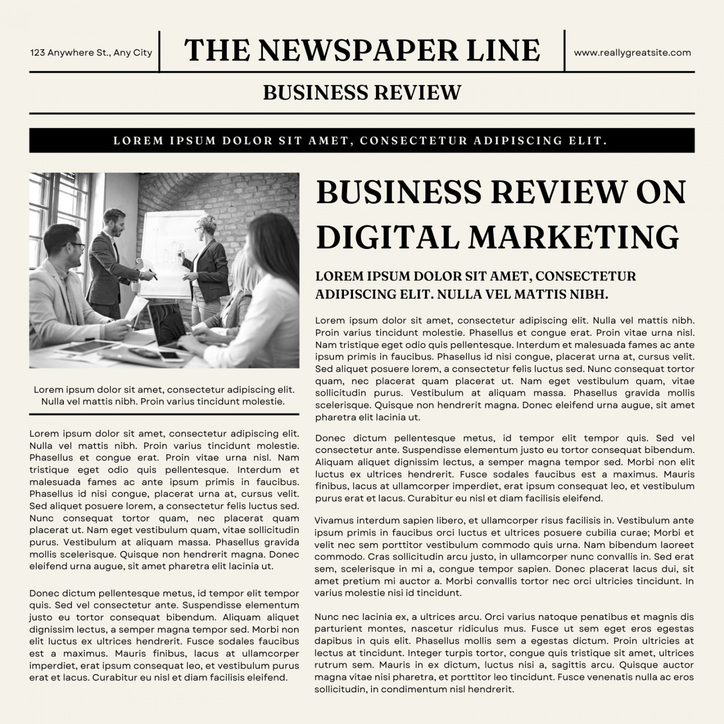 Free and customizable newspaper templates