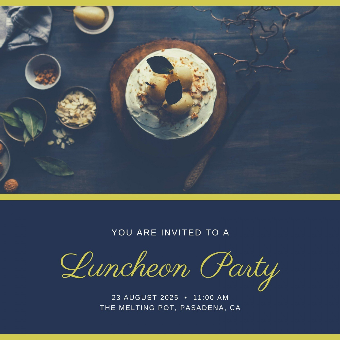 Free custom printable luncheon invitation templates  Canva