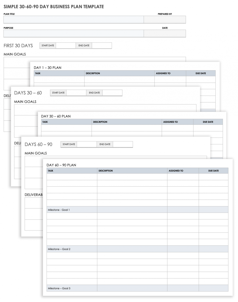 Free ---Day Business Plan Templates  Smartsheet