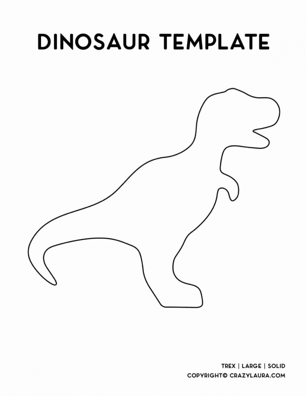 Free Dinosaur Template & Printable Stencil  Dinosaur template