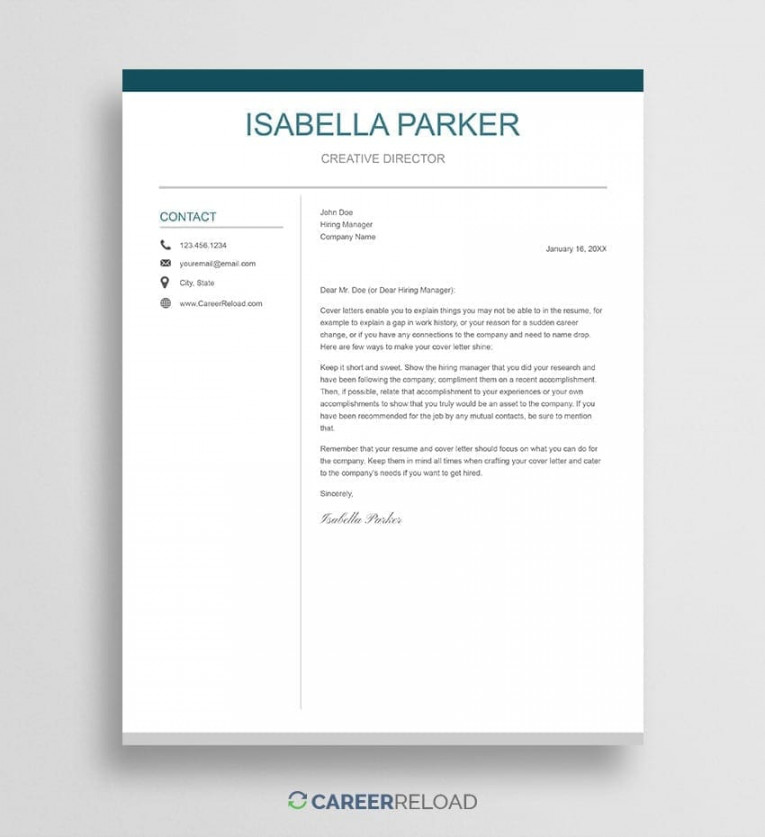 Free Google Docs Cover Letter Templates - Career Reload