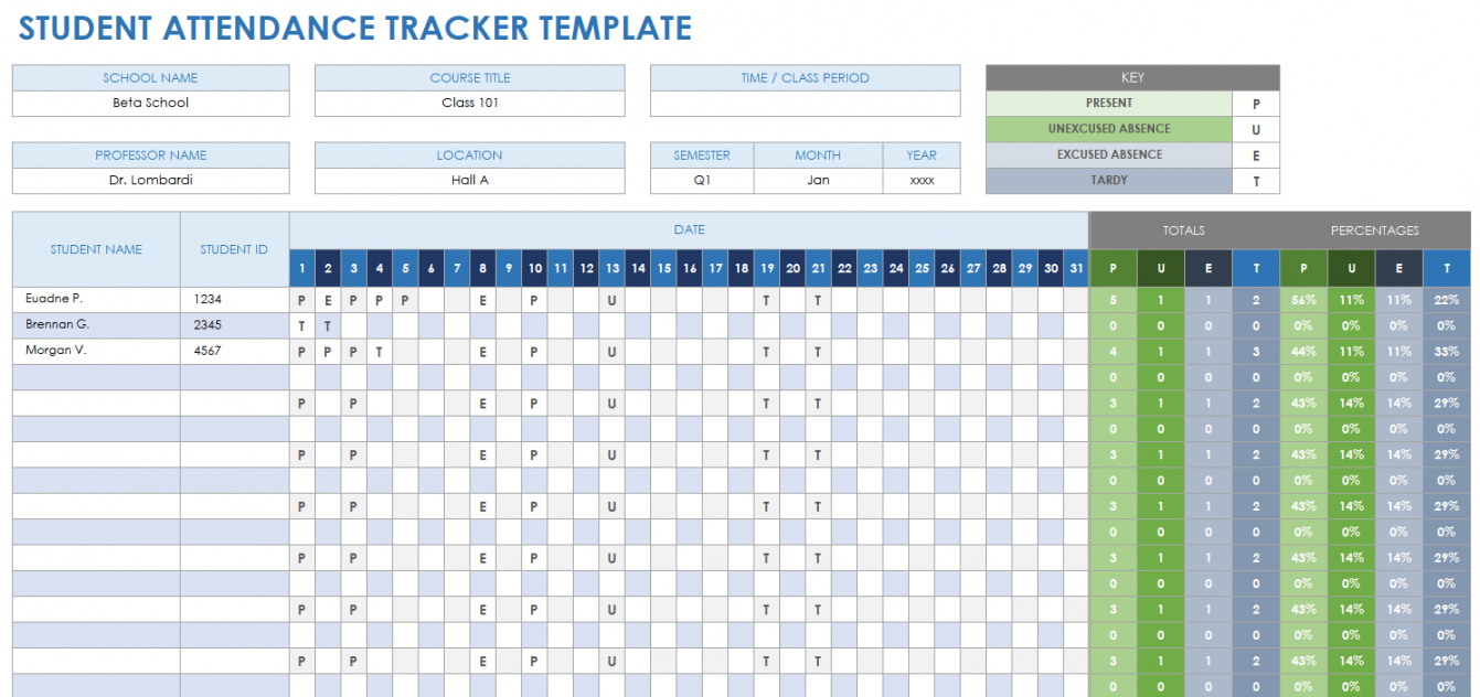 Free Google Sheets Attendance Templates & How-To  Smartsheet