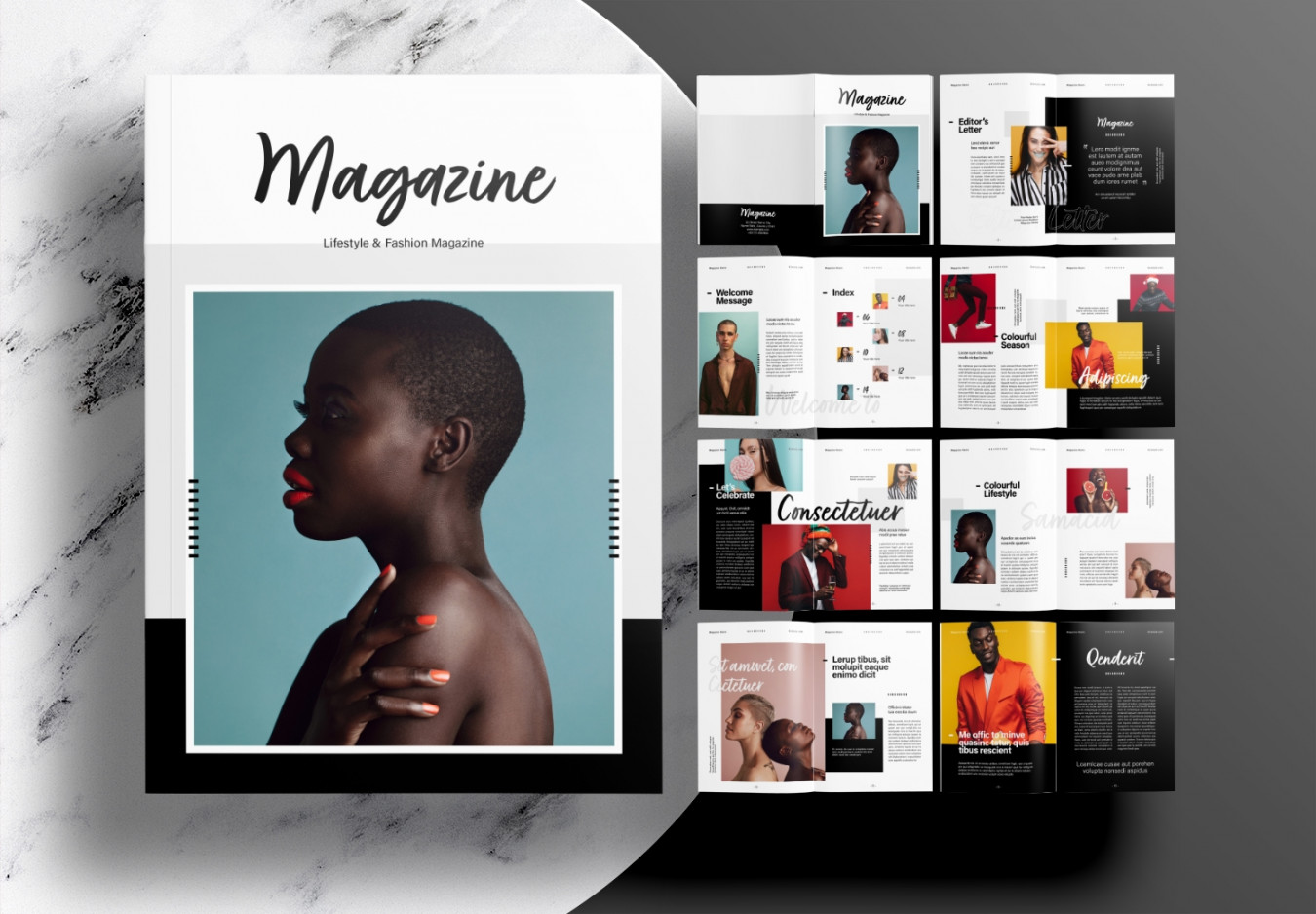 Free InDesign Modern Magazine Layout Template