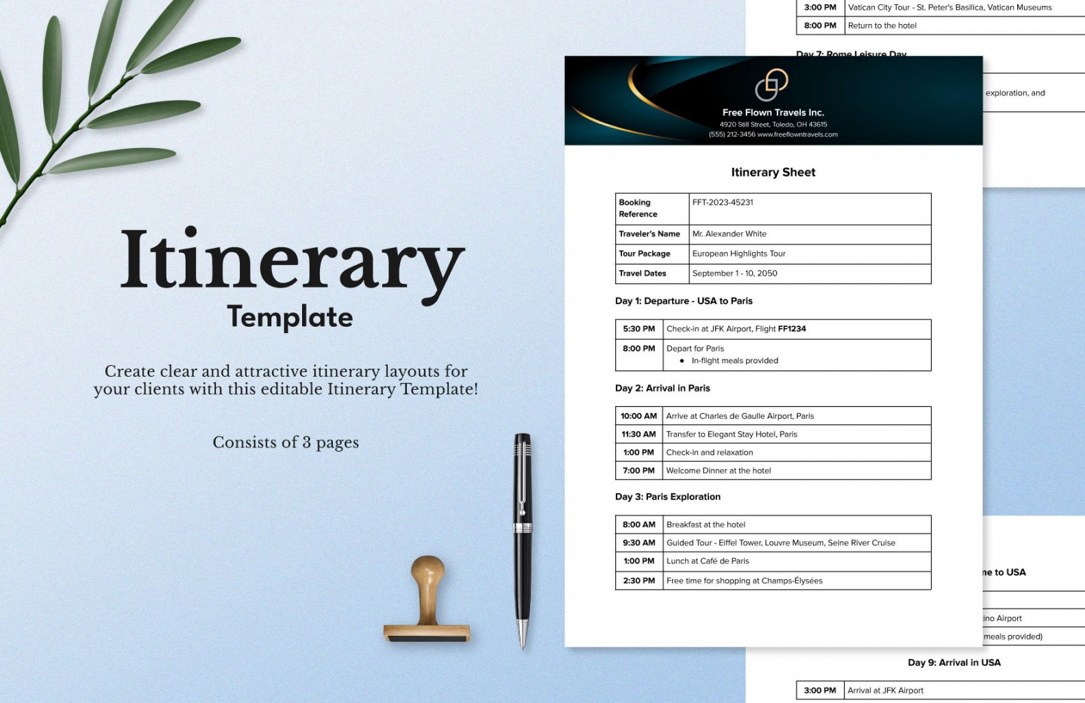 FREE Itinerary Template - Download in Word, Google Docs, Excel