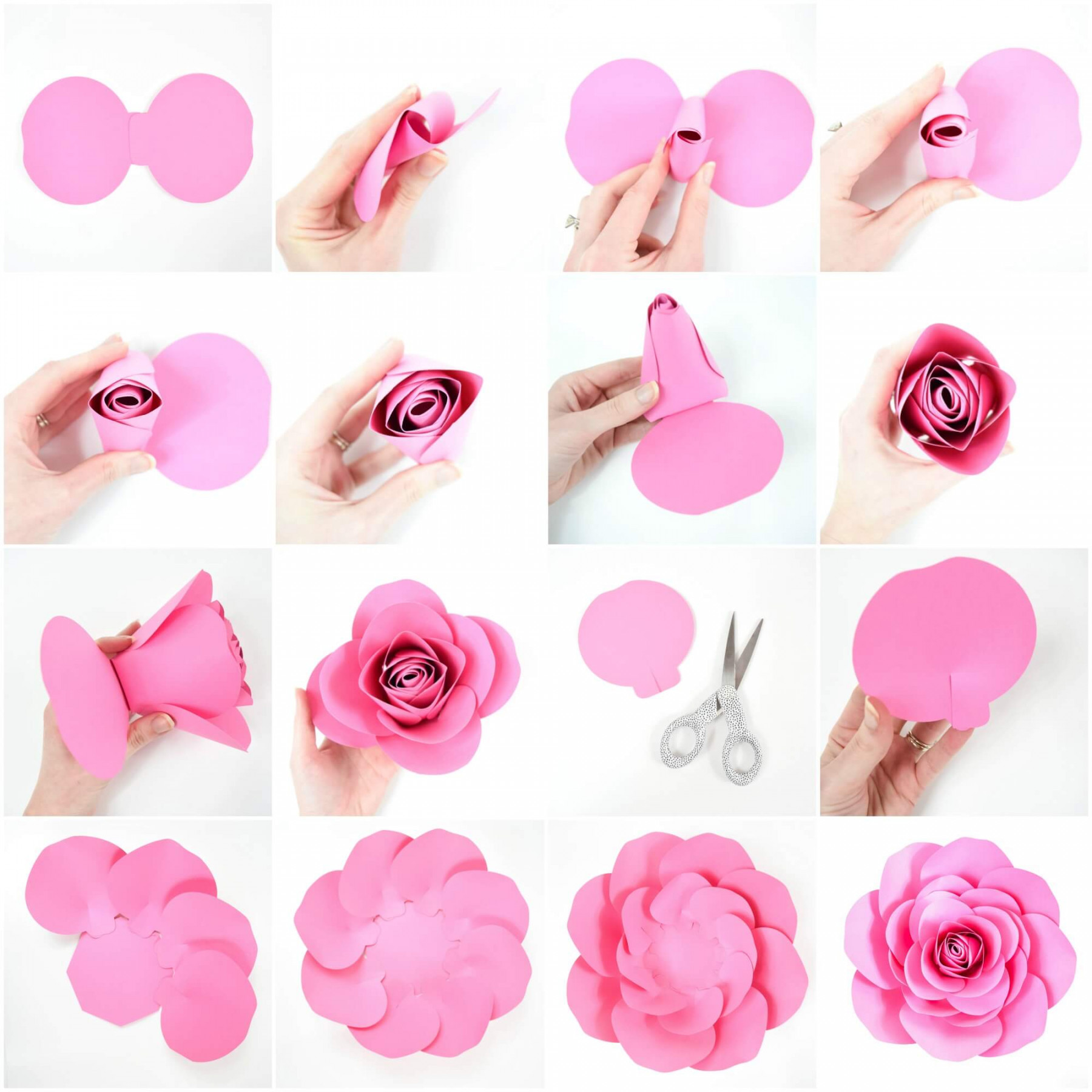 Free Large Paper Rose Template: DIY Camellia Rose Tutorial