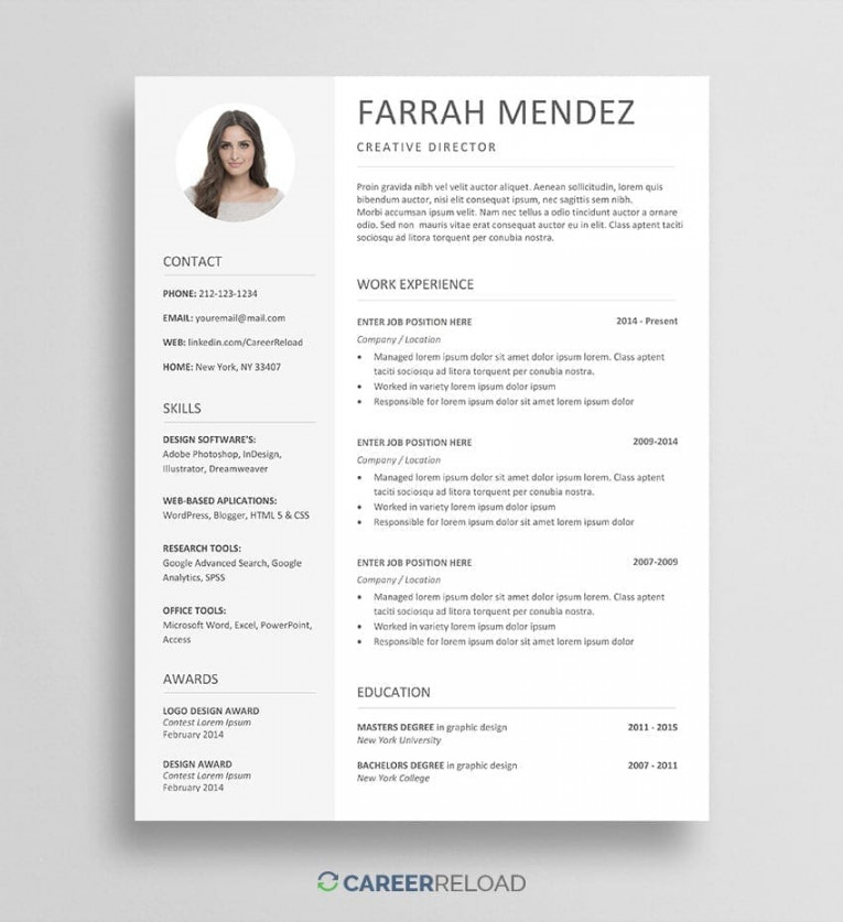 + Free Microsoft Word Resume Templates to Download