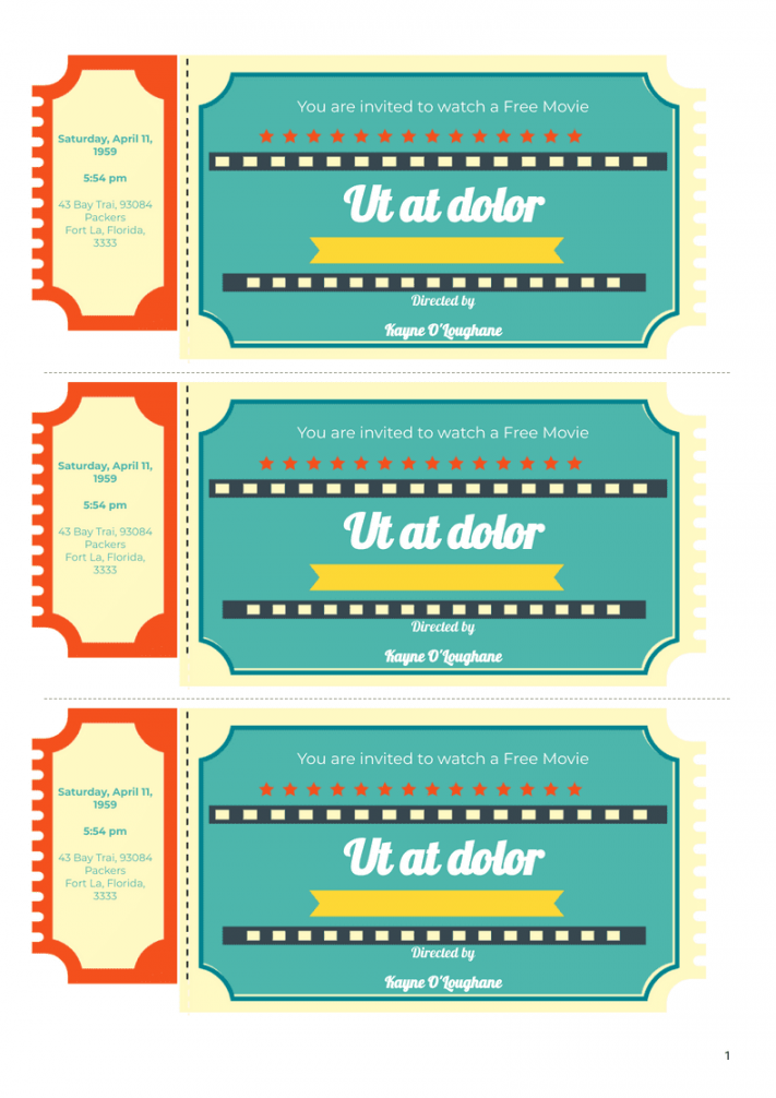 Free Movie Ticket Template - PDF Templates  Jotform