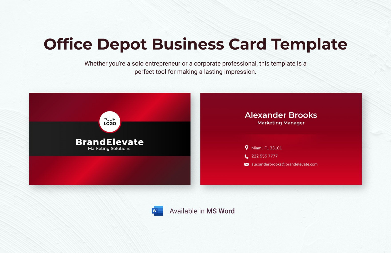 Free Office Depot Business Card Template - Download in PNG, JPG