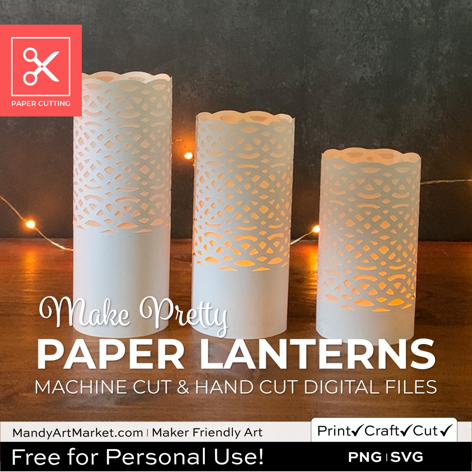 Free Paper Lantern SVG Files -  Sizes for Machine or Hand Cutting