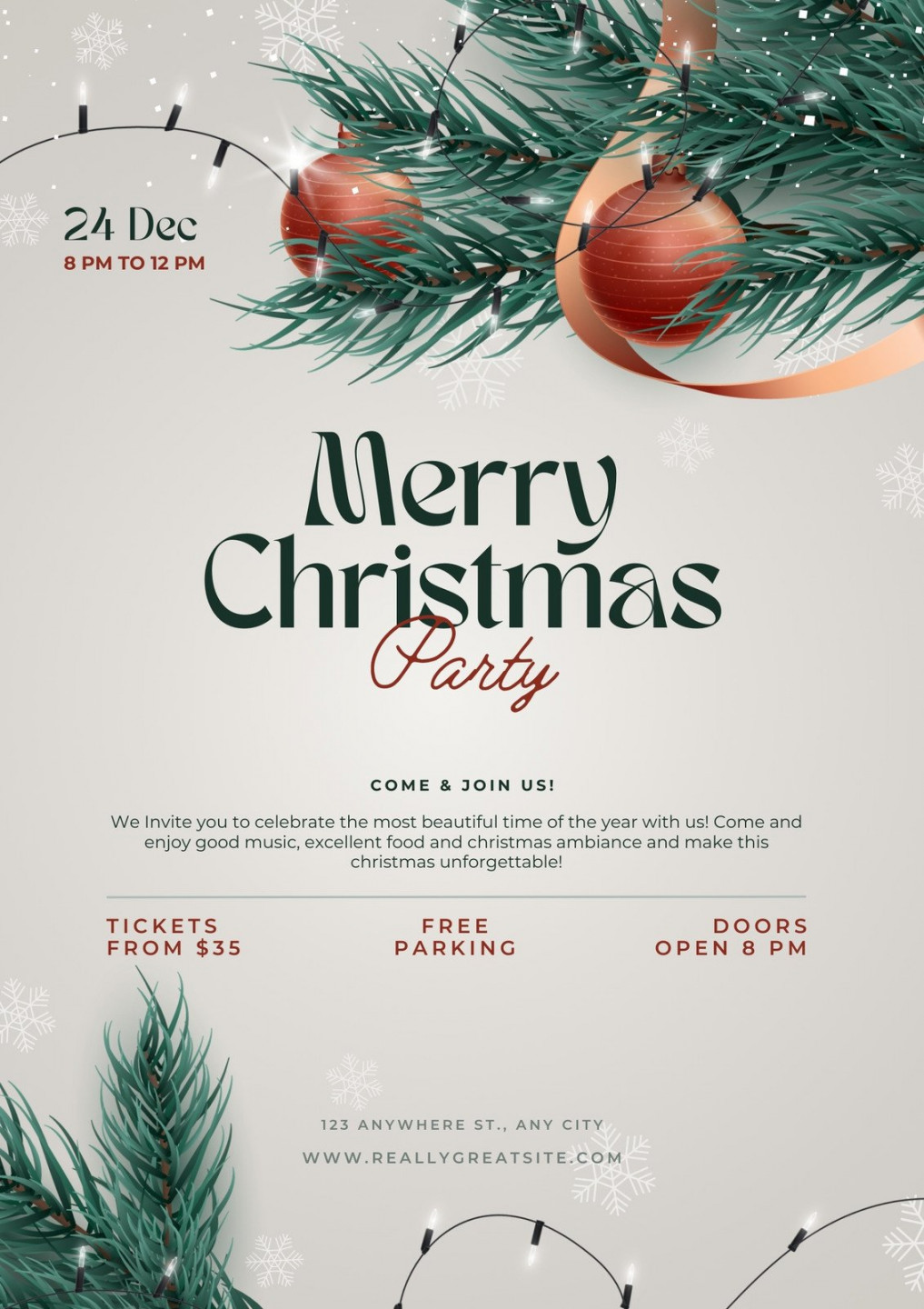 Free, printable, customizable Christmas flyer templates  Canva