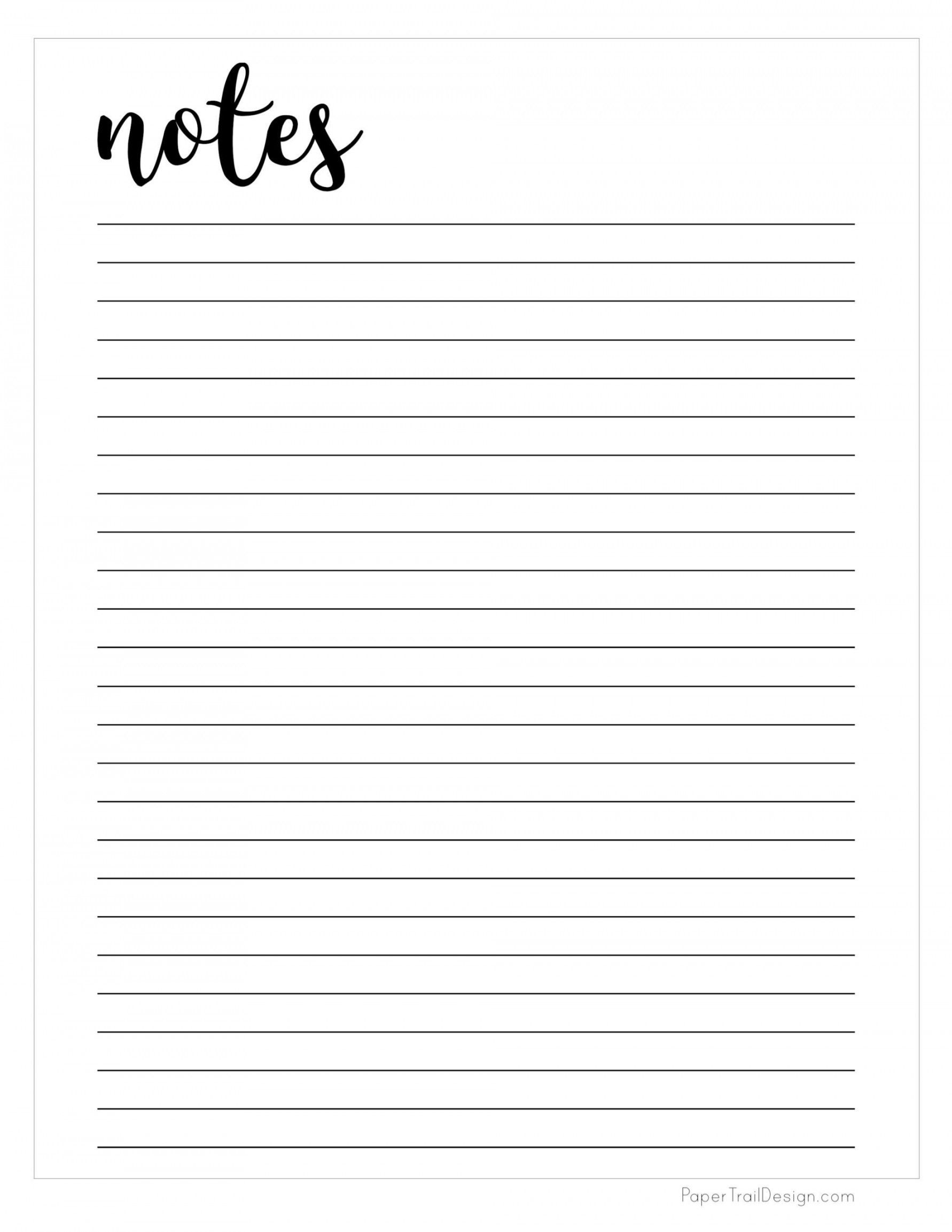 Free Printable Notes Template - Paper Trail Design  Printable