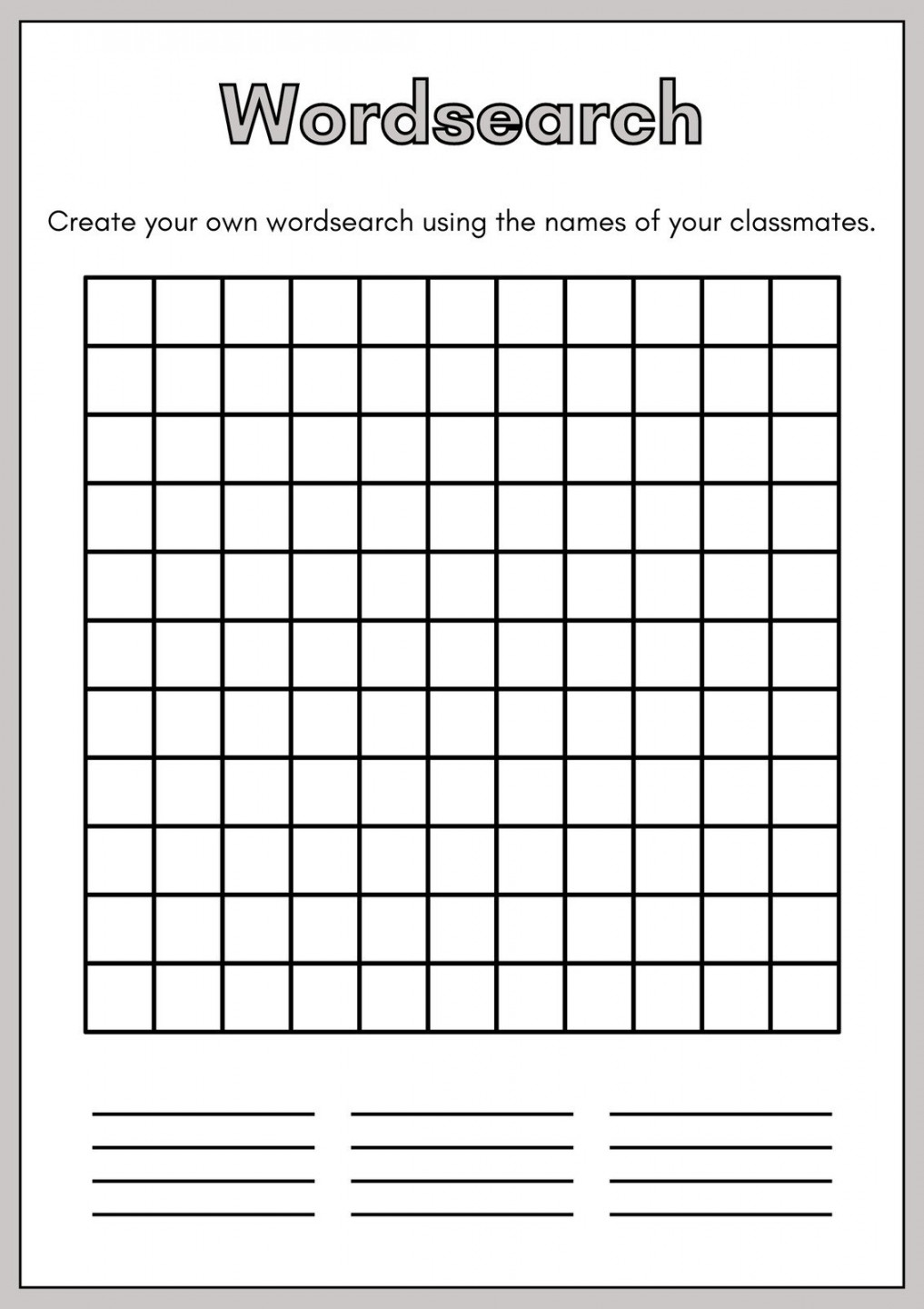 Free printable word search worksheet templates  Canva