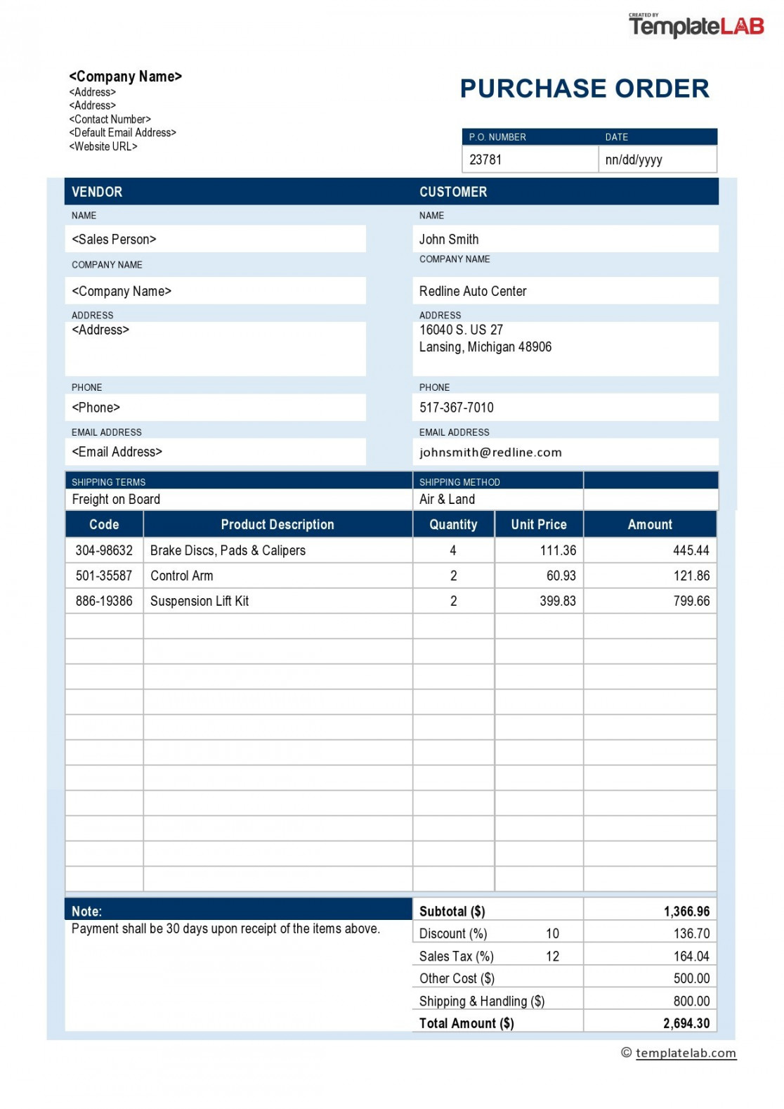 Free Purchase Order Templates [in Word, Excel, PDF]