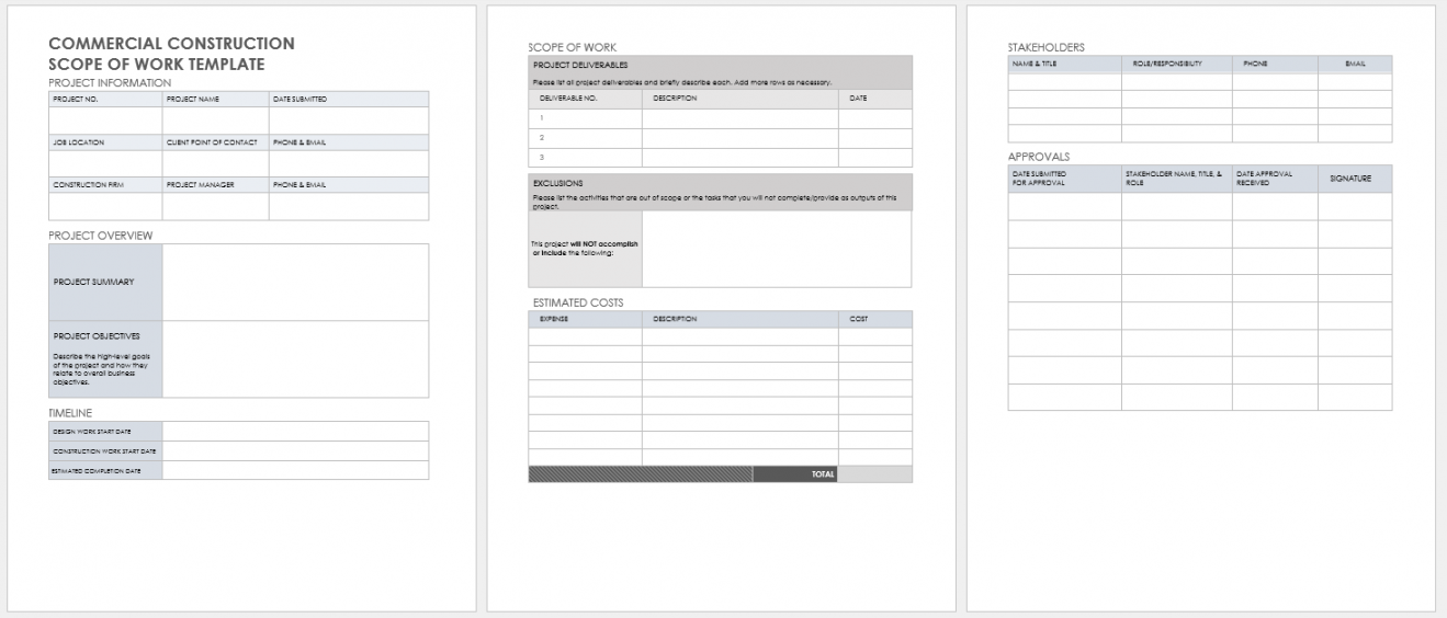 Free Scope of Work Templates  Smartsheet