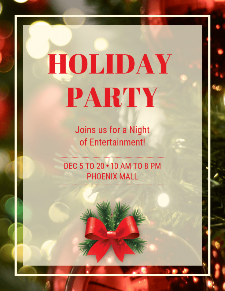 Holiday Party Poster Template - Venngage