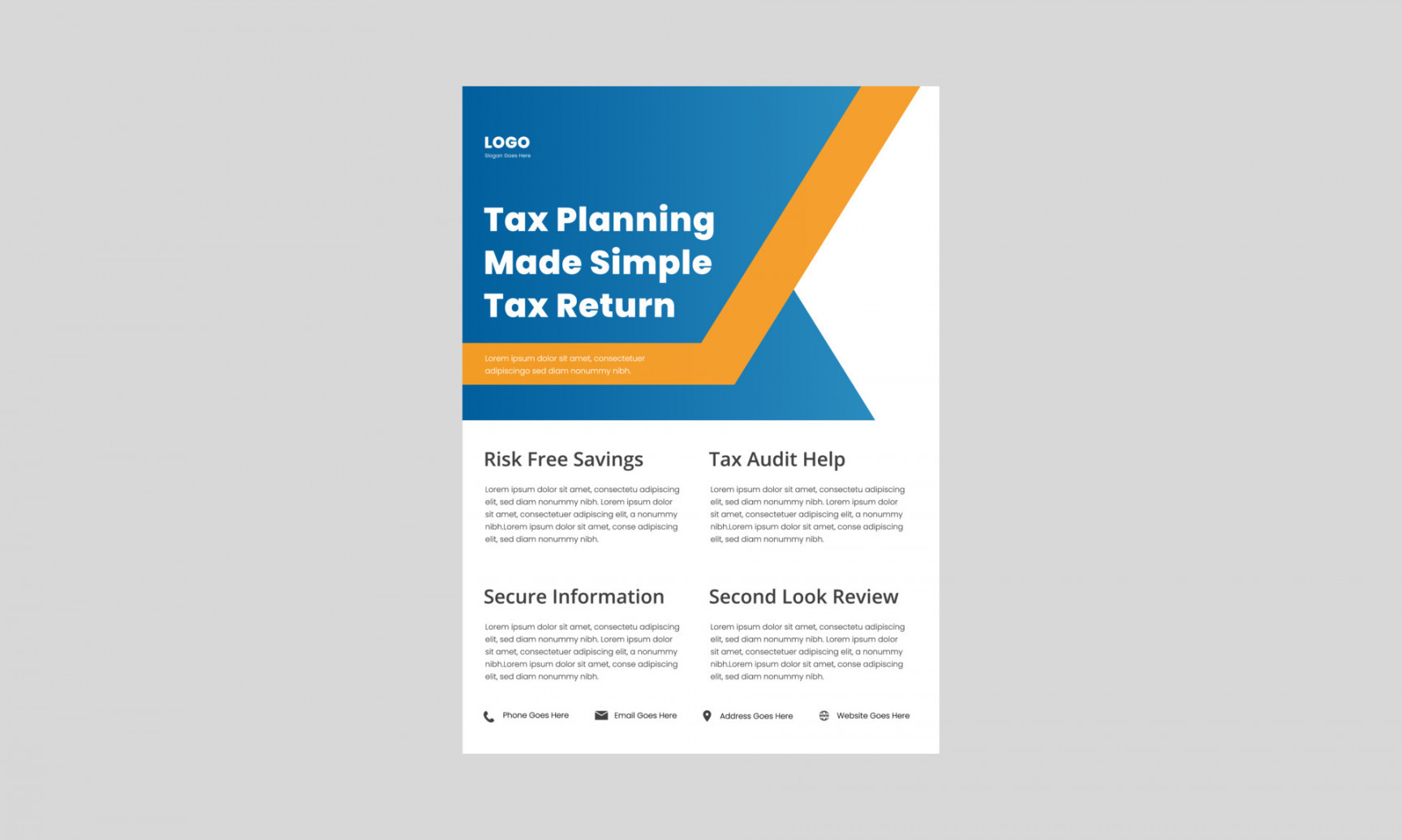 income tax flyer design template