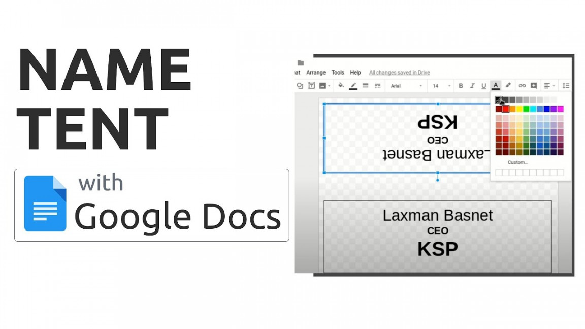 Make Name Tent with Google Docs Template in  min - Online & Free!