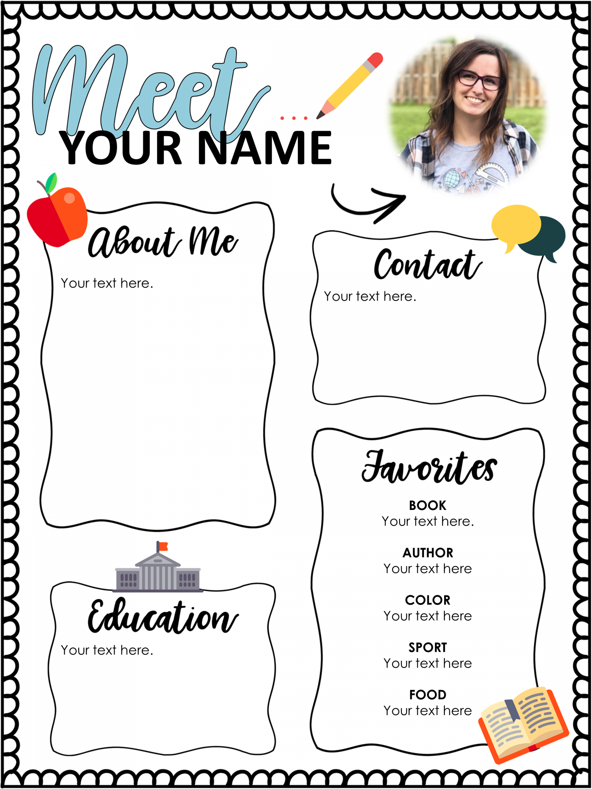 Meet the Teacher - Editable Handout for Back to School  Meet the