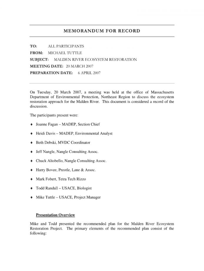 Memorandum For Record - Fill Online, Printable, Fillable, Blank