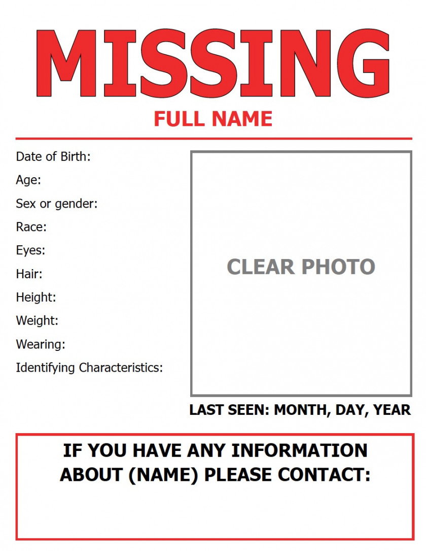 Missing Person Flyer  NIWRC