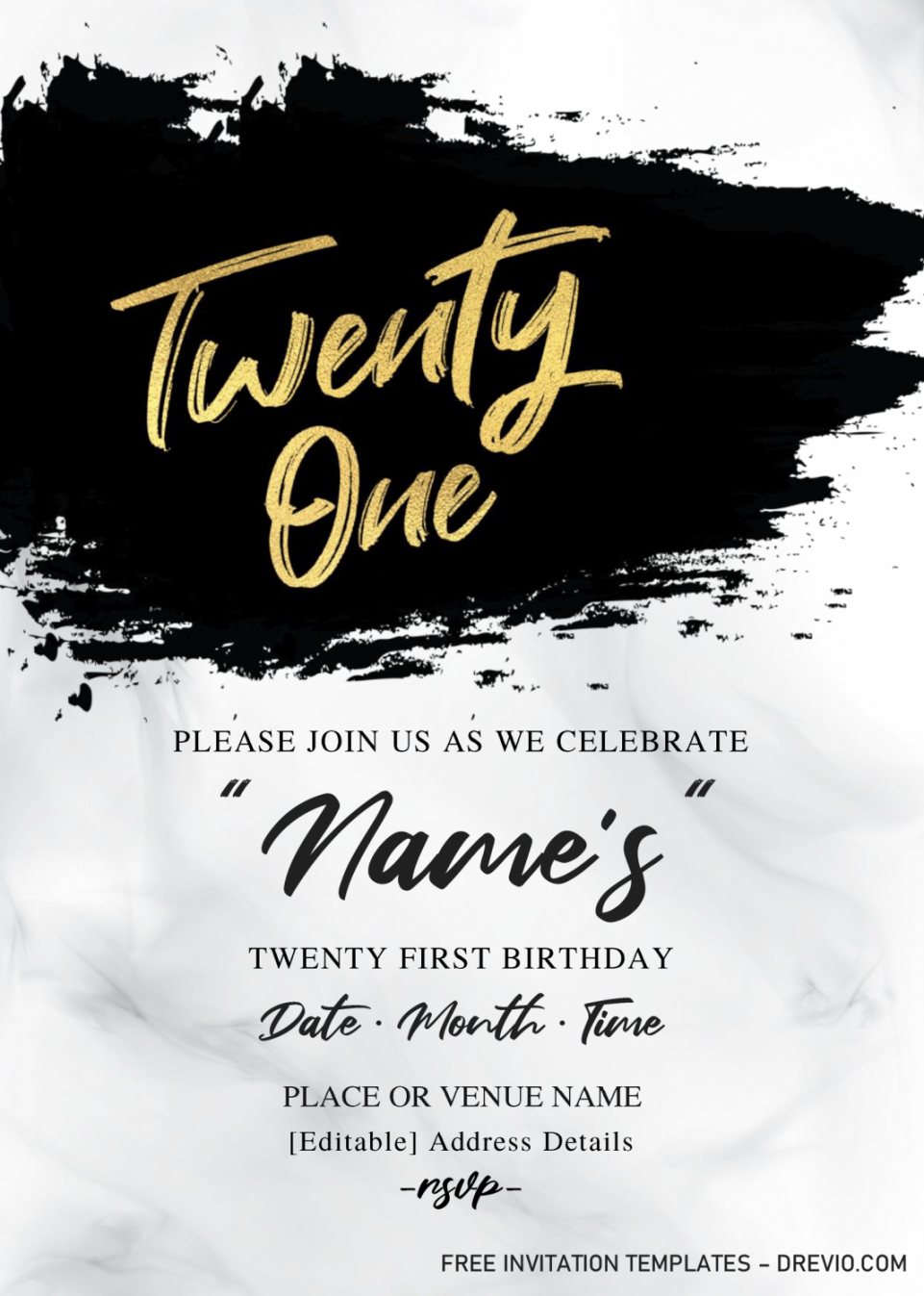 Modern st Birthday Invitation Templates – Editable With