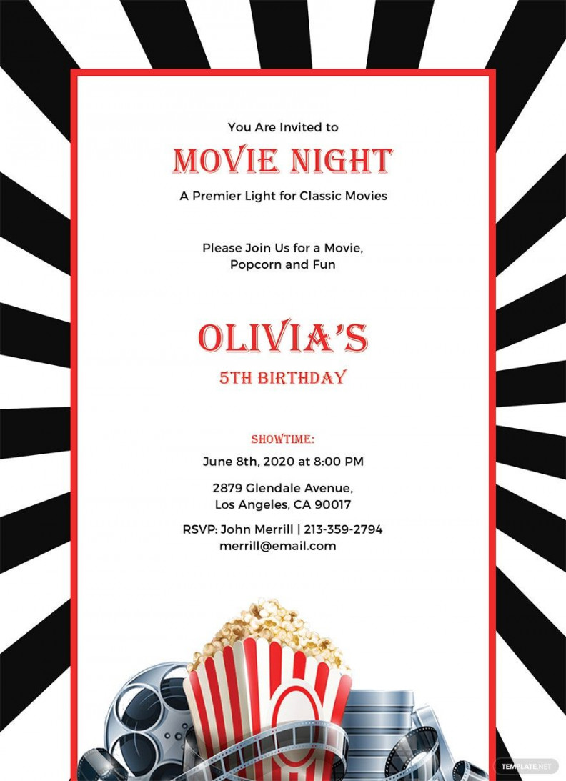 Movie Night Invitation Template - Download in Word, Google Docs