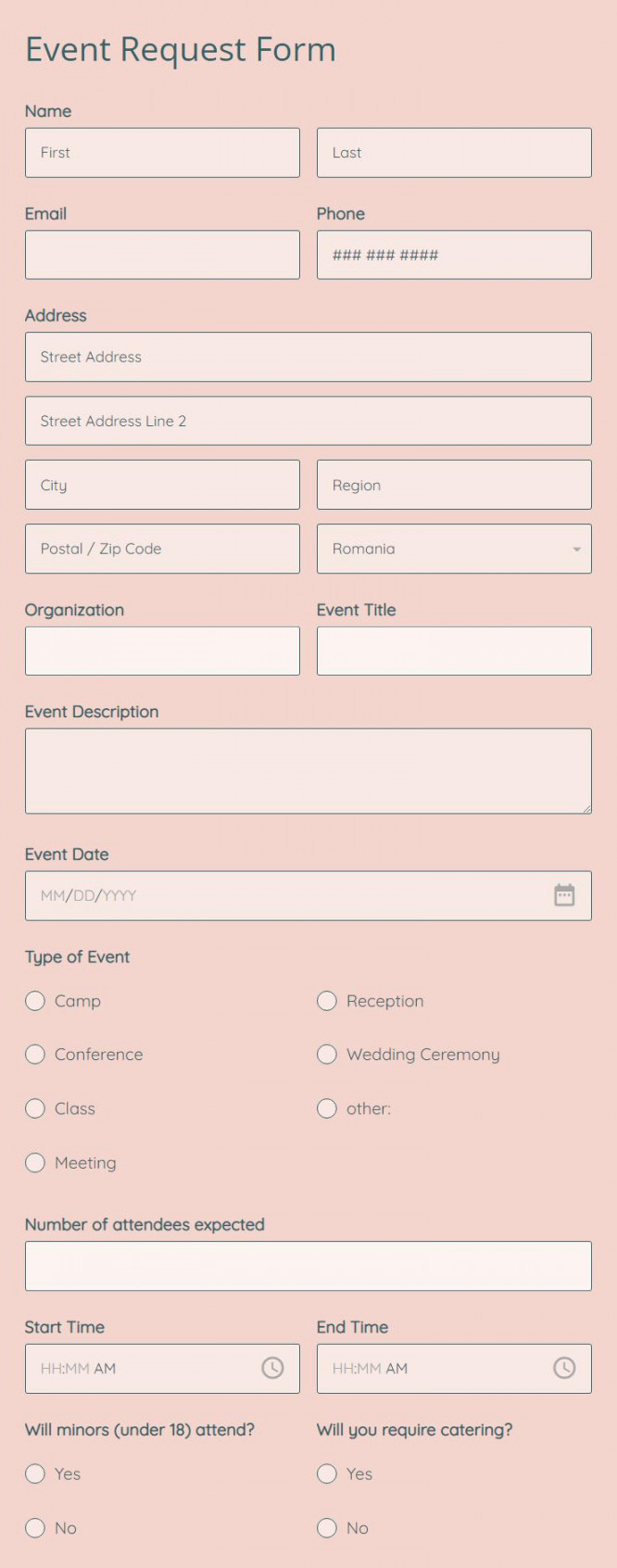 Online Event Request Form Template   Form Builder