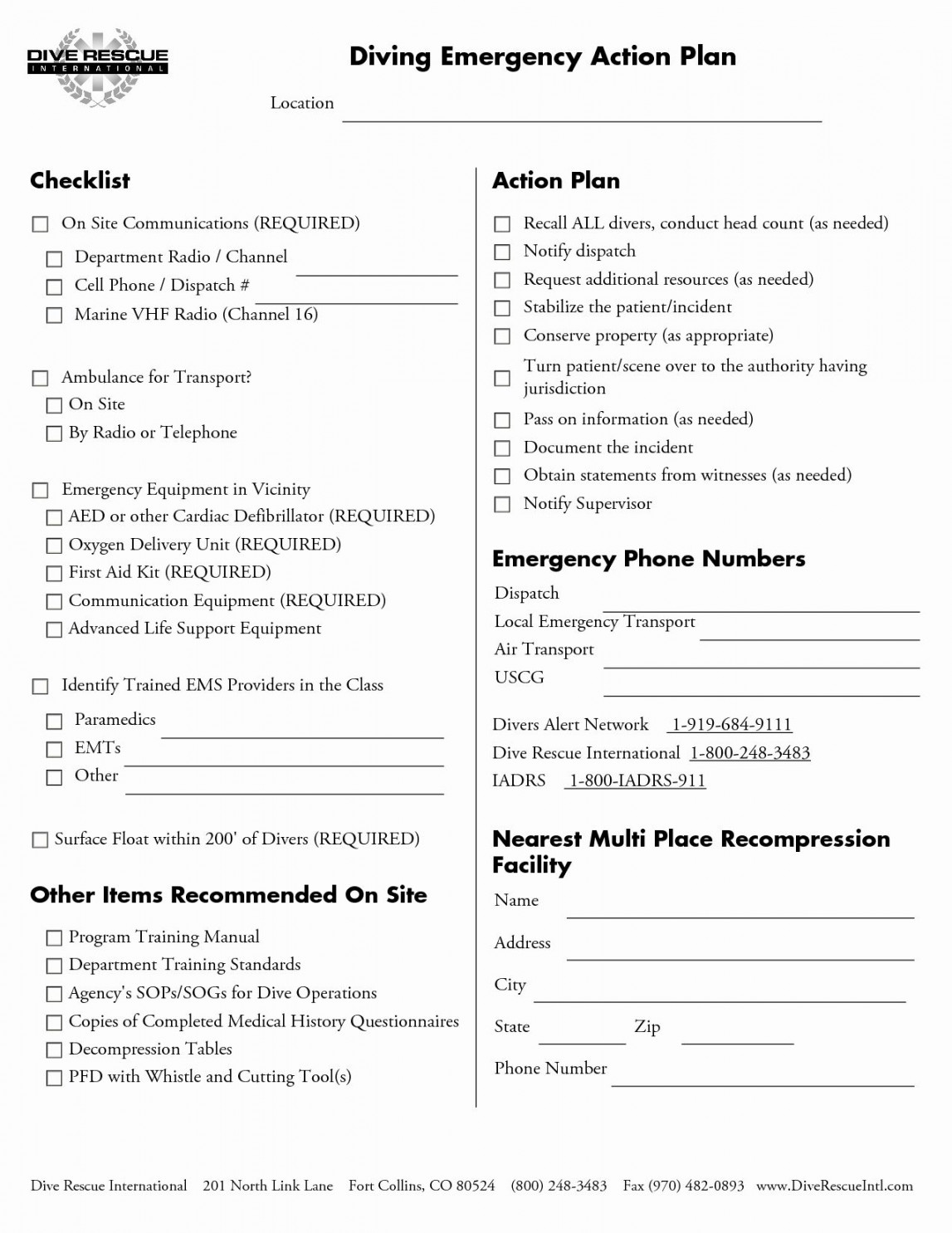 Osha Emergency Action Plan Template  Emergency action plans