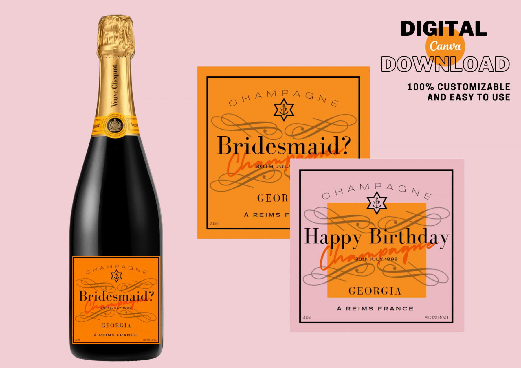 Personalisiertes Champagner-Label digitaler Download - Etsy Österreich