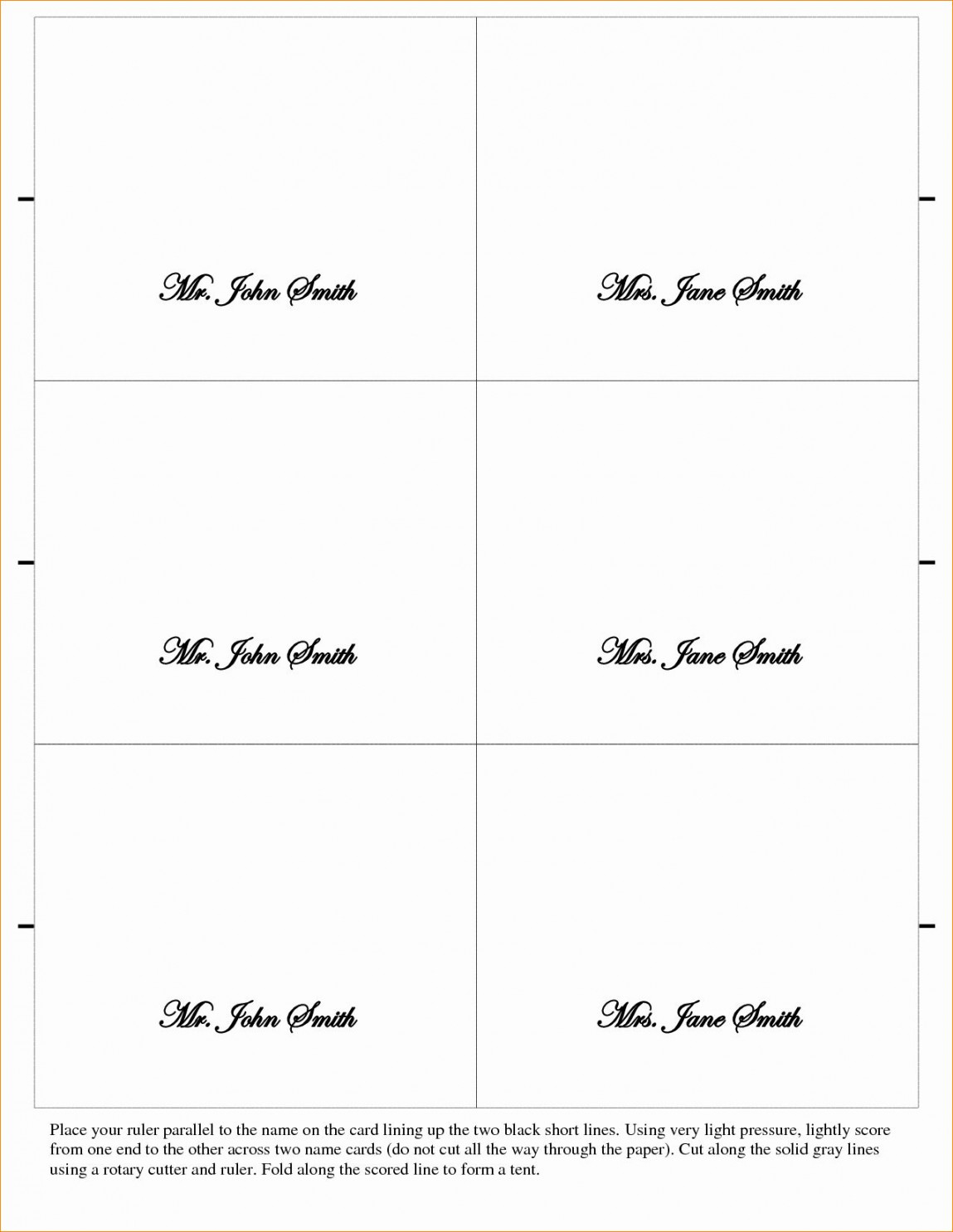 Place Cards Templates  Per Sheet Best Of  Placecard Template