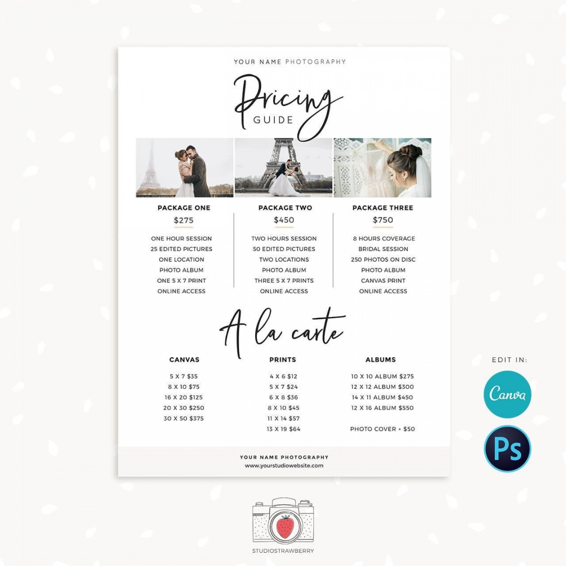 Pricing Guide Template for Photographers Photography Pricing - Etsy