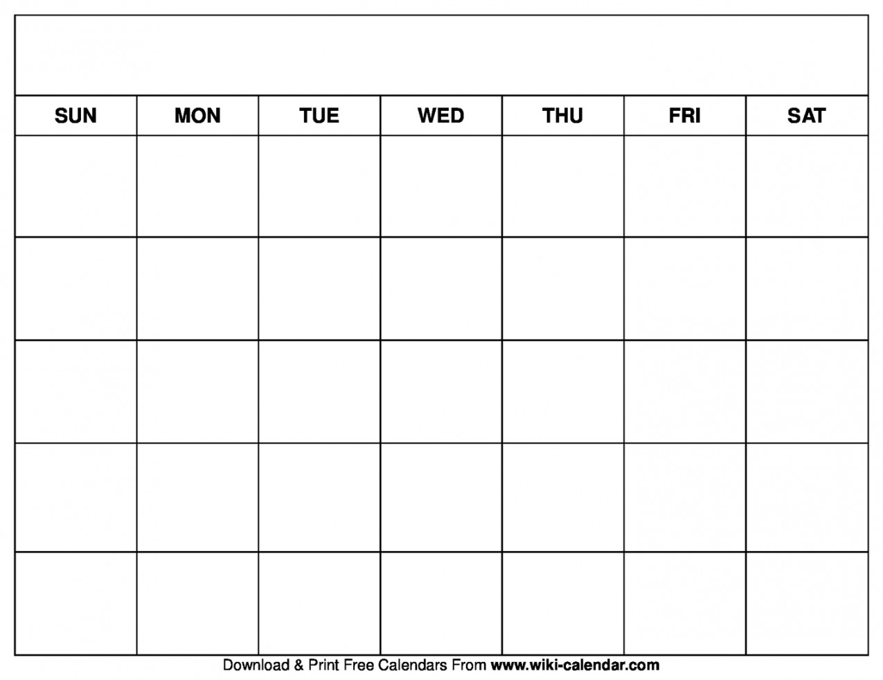 Printable Blank Calendar Templates - Wiki Calendar