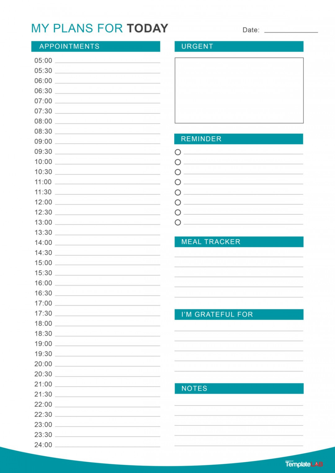 Printable Daily Planner Templates (FREE in Word/Excel/PDF)